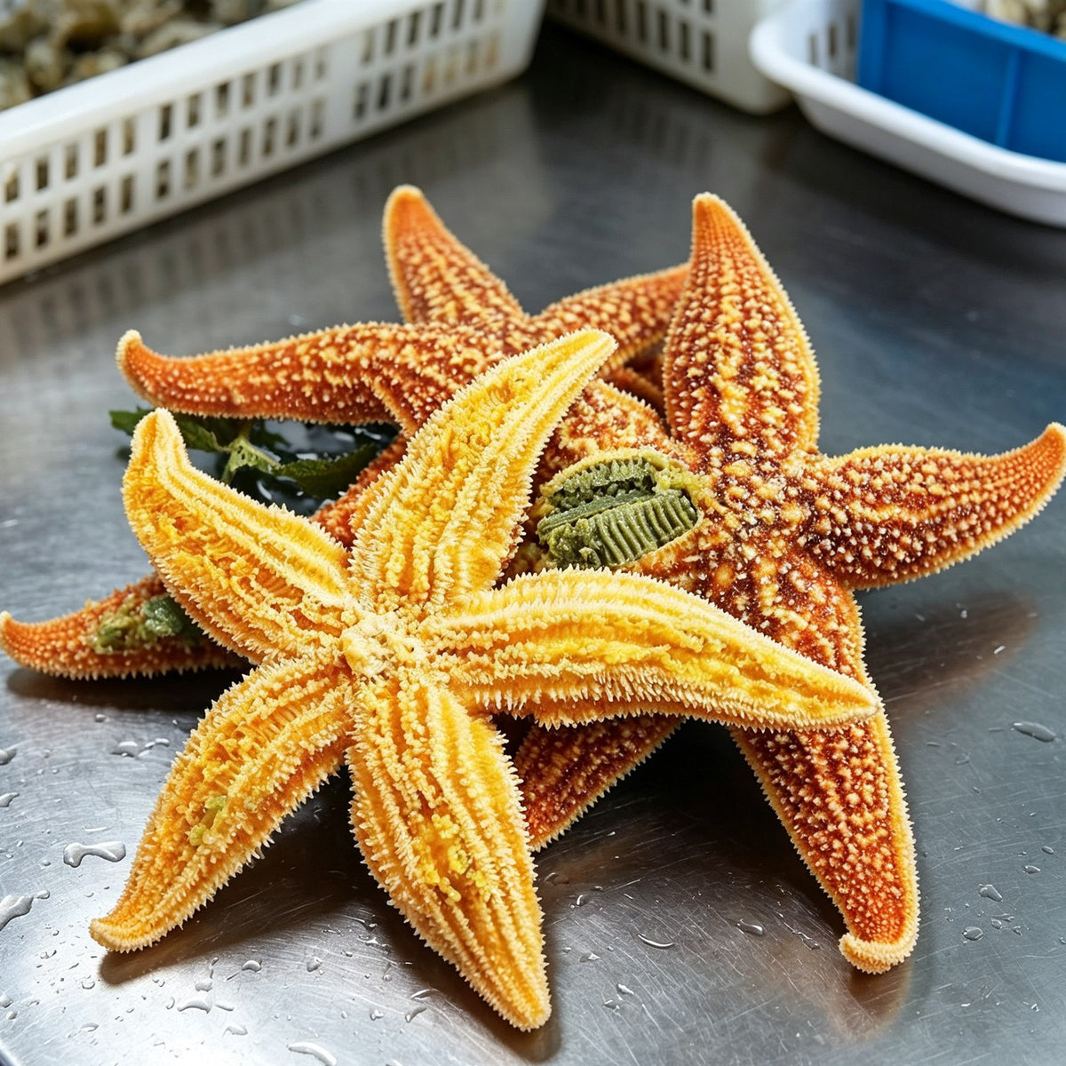 Frozen Golden Sea Stars with Roe